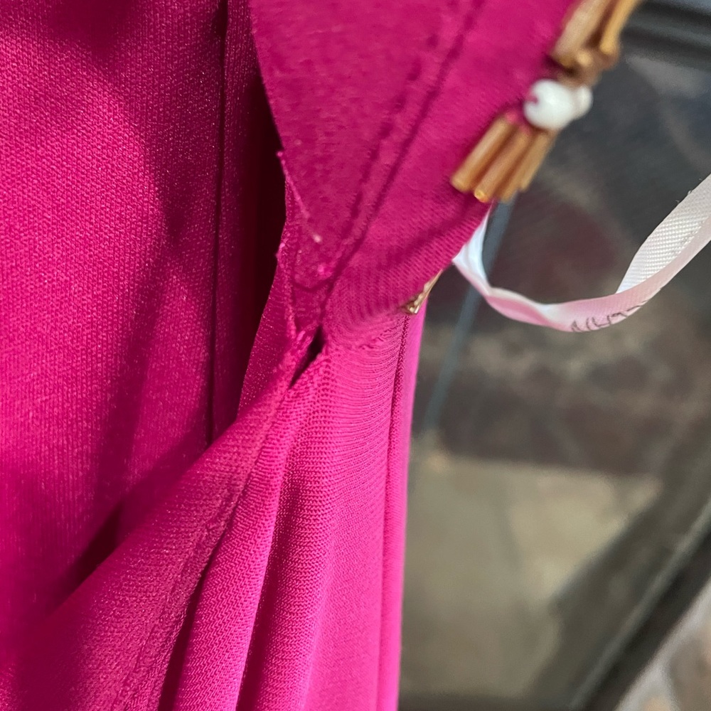 Rachel Allan Fuchsia and Gold Embellished Prom Dress - Picture 10 of 12
